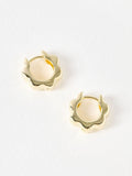 Oliver Bonas gold plated scalloped flower clicker hoop earrings - British product