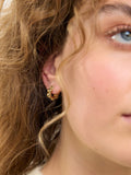 Oliver Bonas gold plated scalloped flower clicker hoop earrings - British product