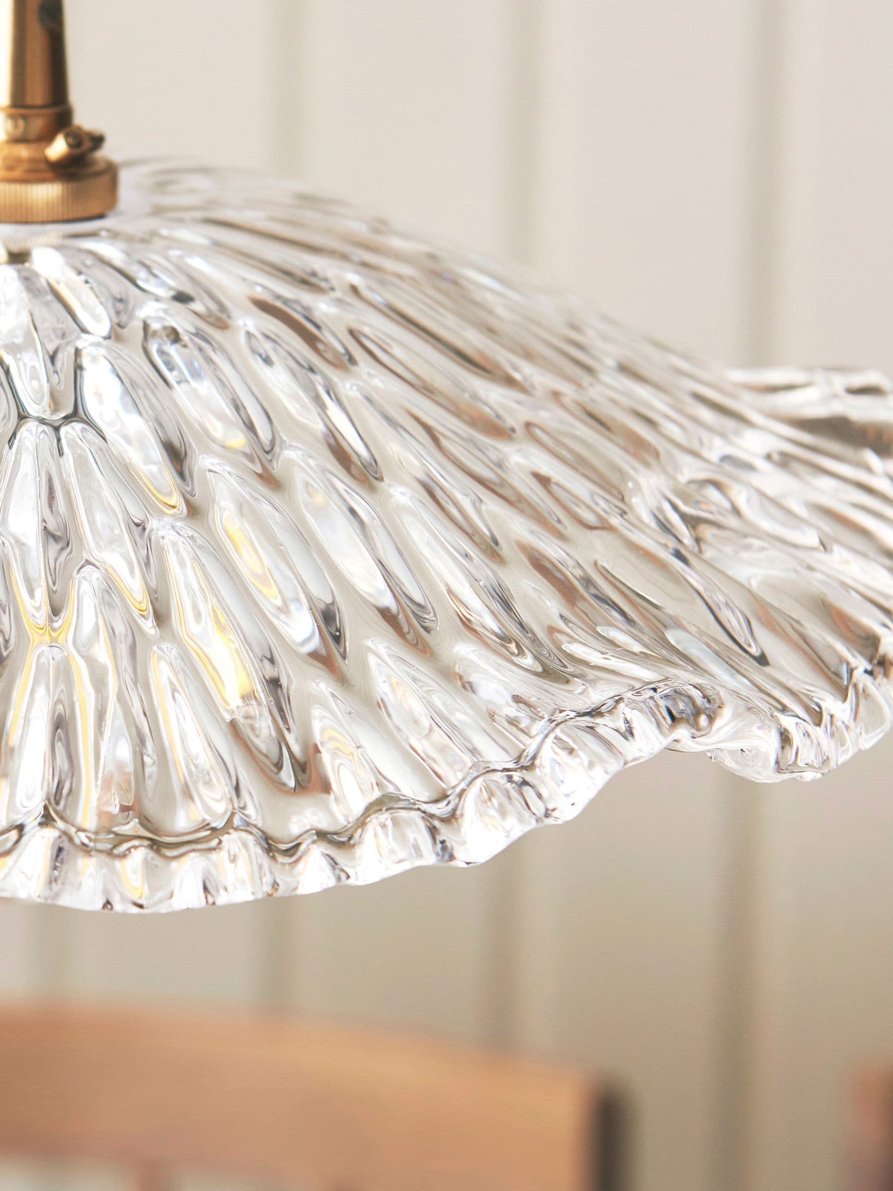 Gallery Home clear glass orchid pendant light 29cm, UK version