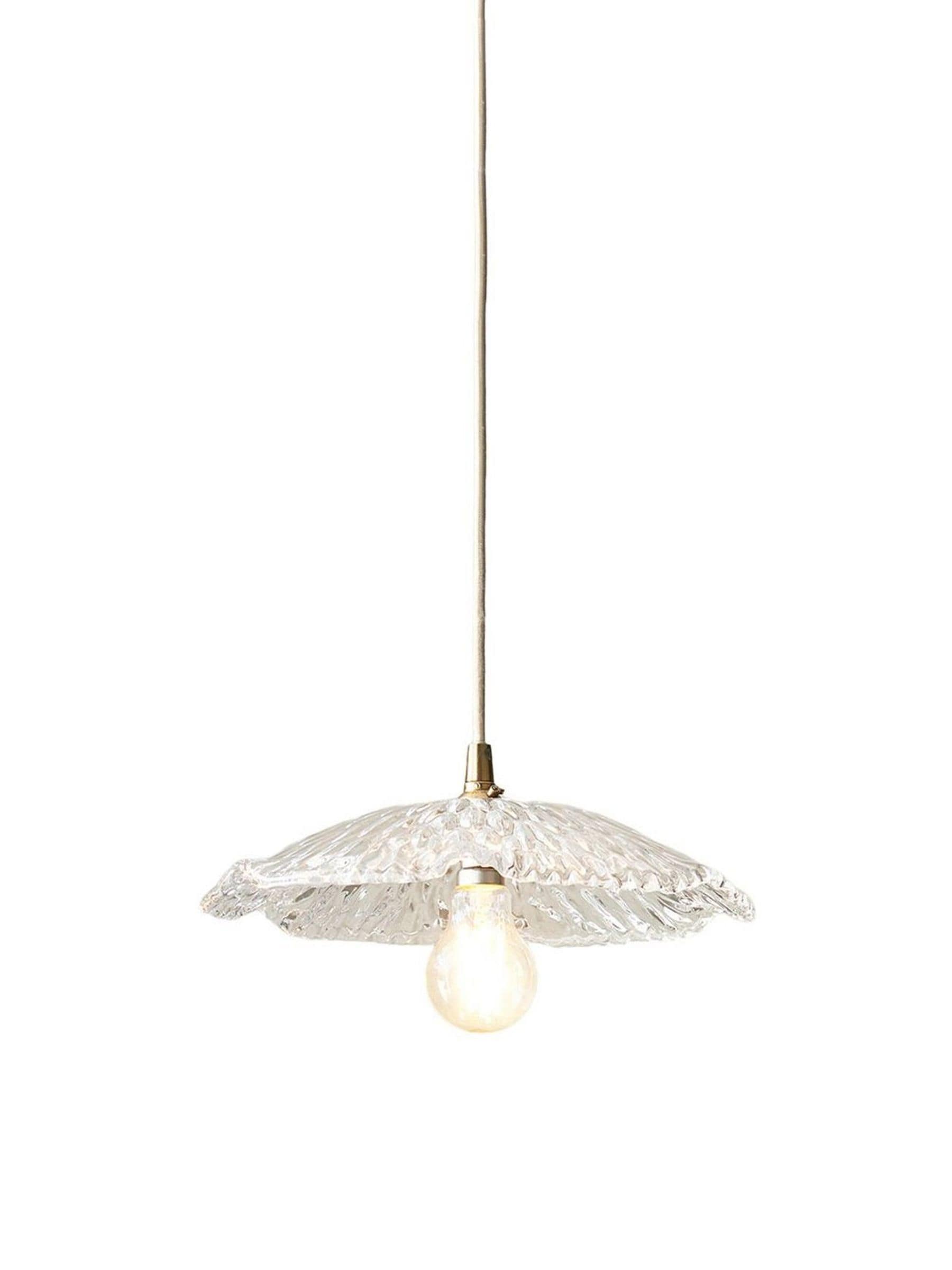 Gallery Home clear glass orchid pendant light 29cm, UK version