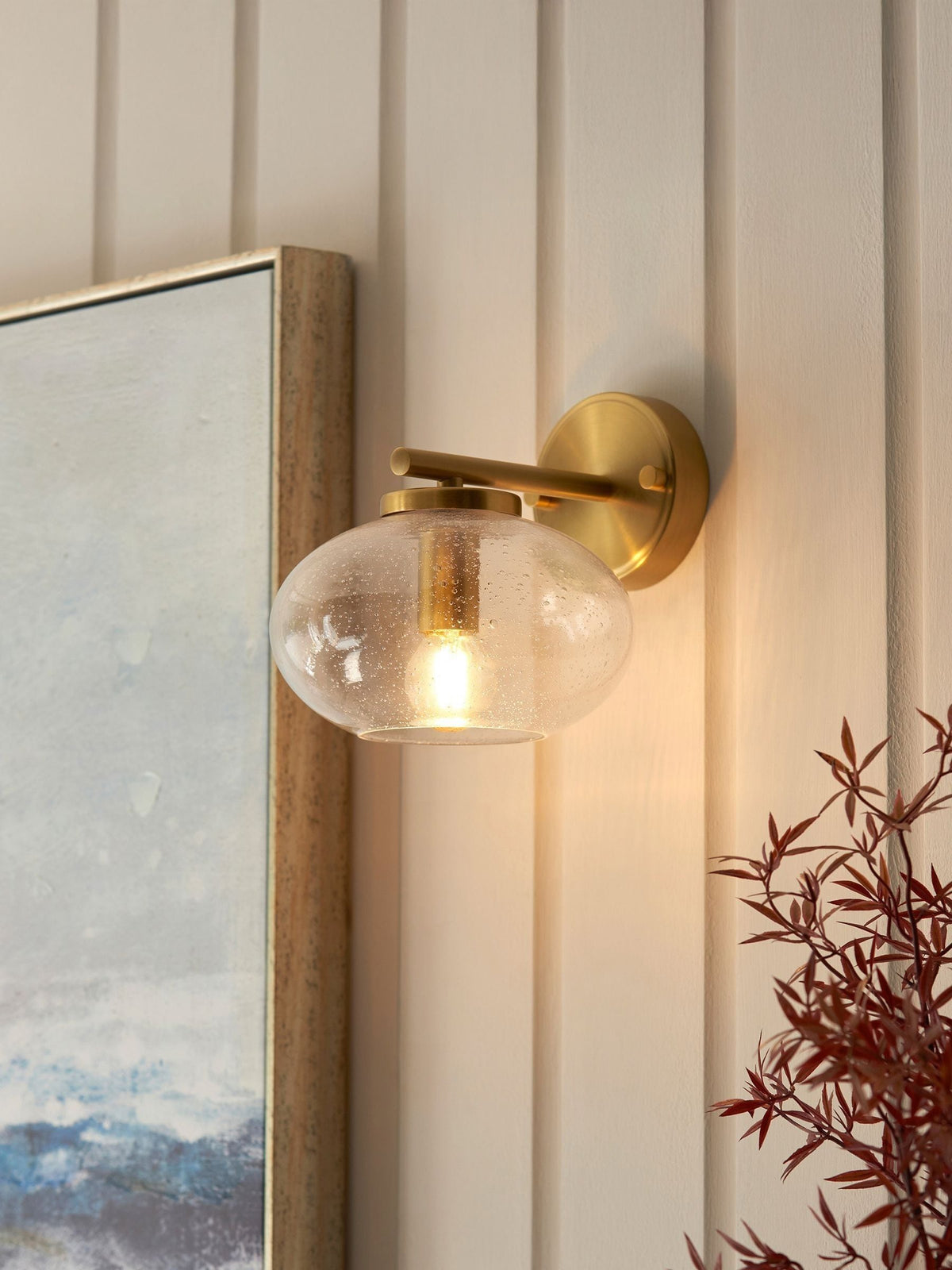 Gallery Home Jace wall light in warm brass (British brand)