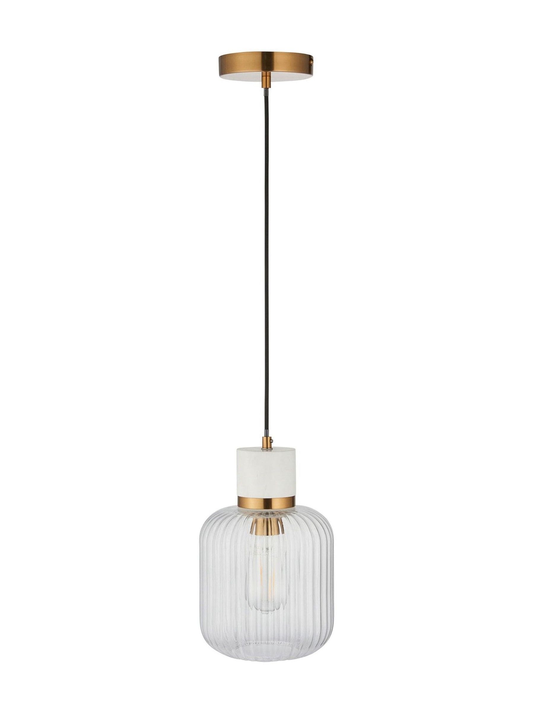 Gallery Home dark brown travertine ribbed pendant light - British product