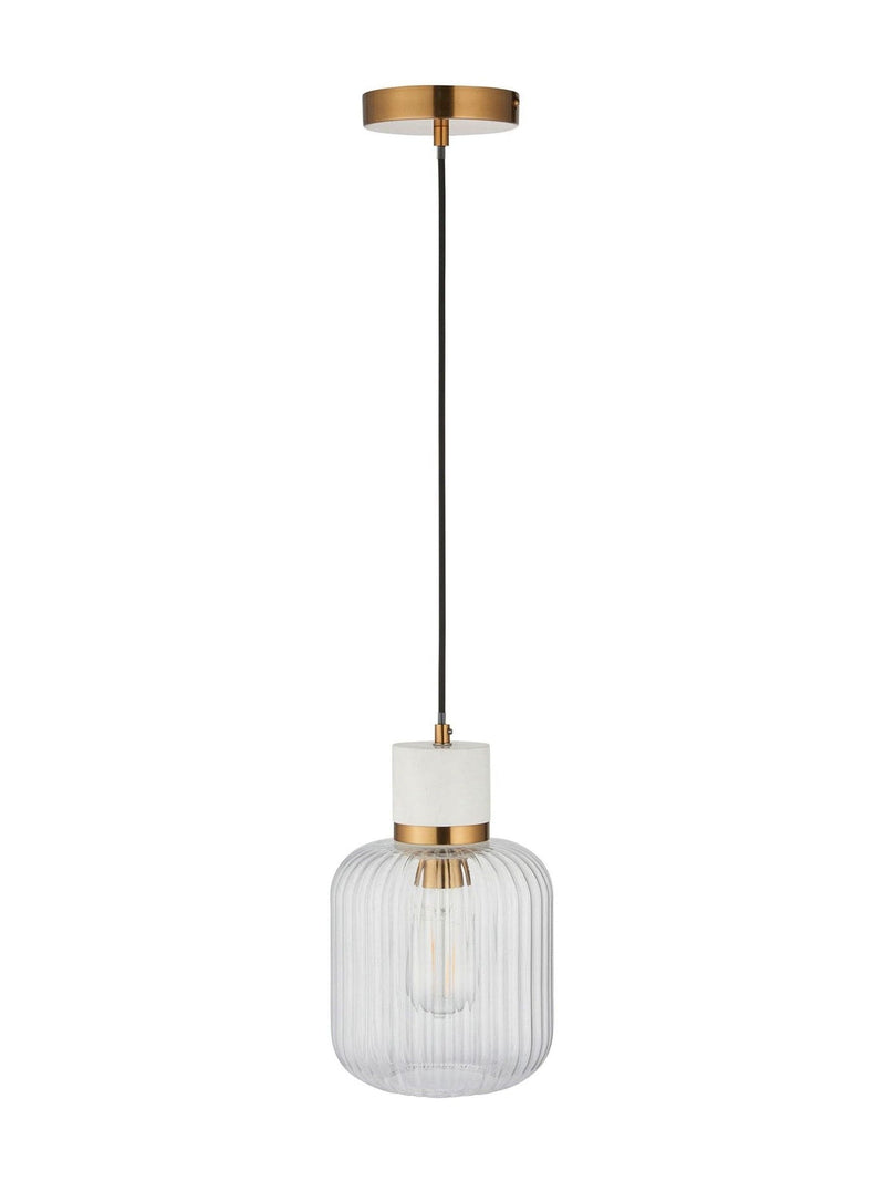 Gallery Home dark brown travertine ribbed pendant light - British product
