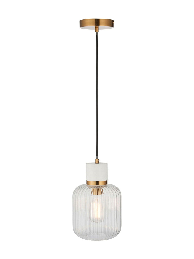 Gallery Home dark brown travertine ribbed pendant light - British product