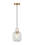 Gallery Home dark brown travertine ribbed pendant light - British product