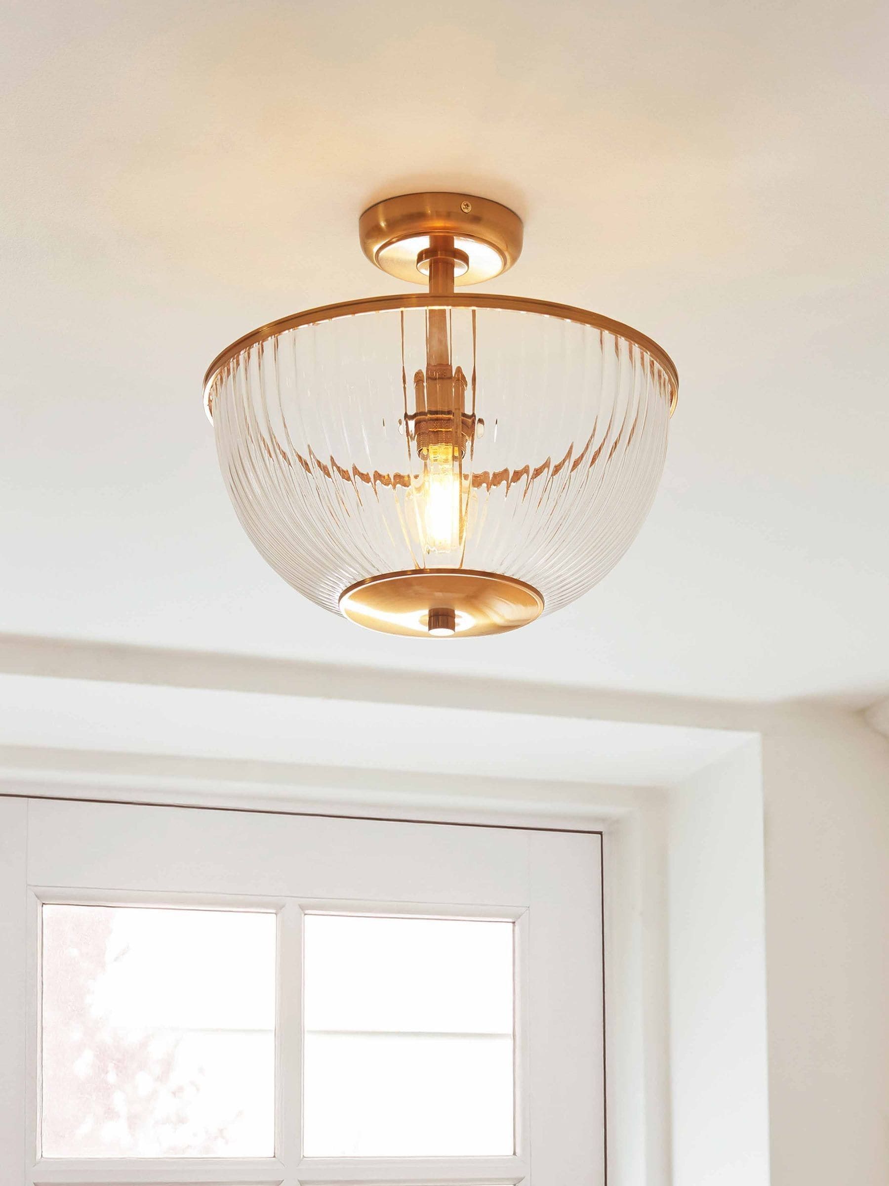 Gallery Home Vintage Brass Ceiling Light 35cm - British product