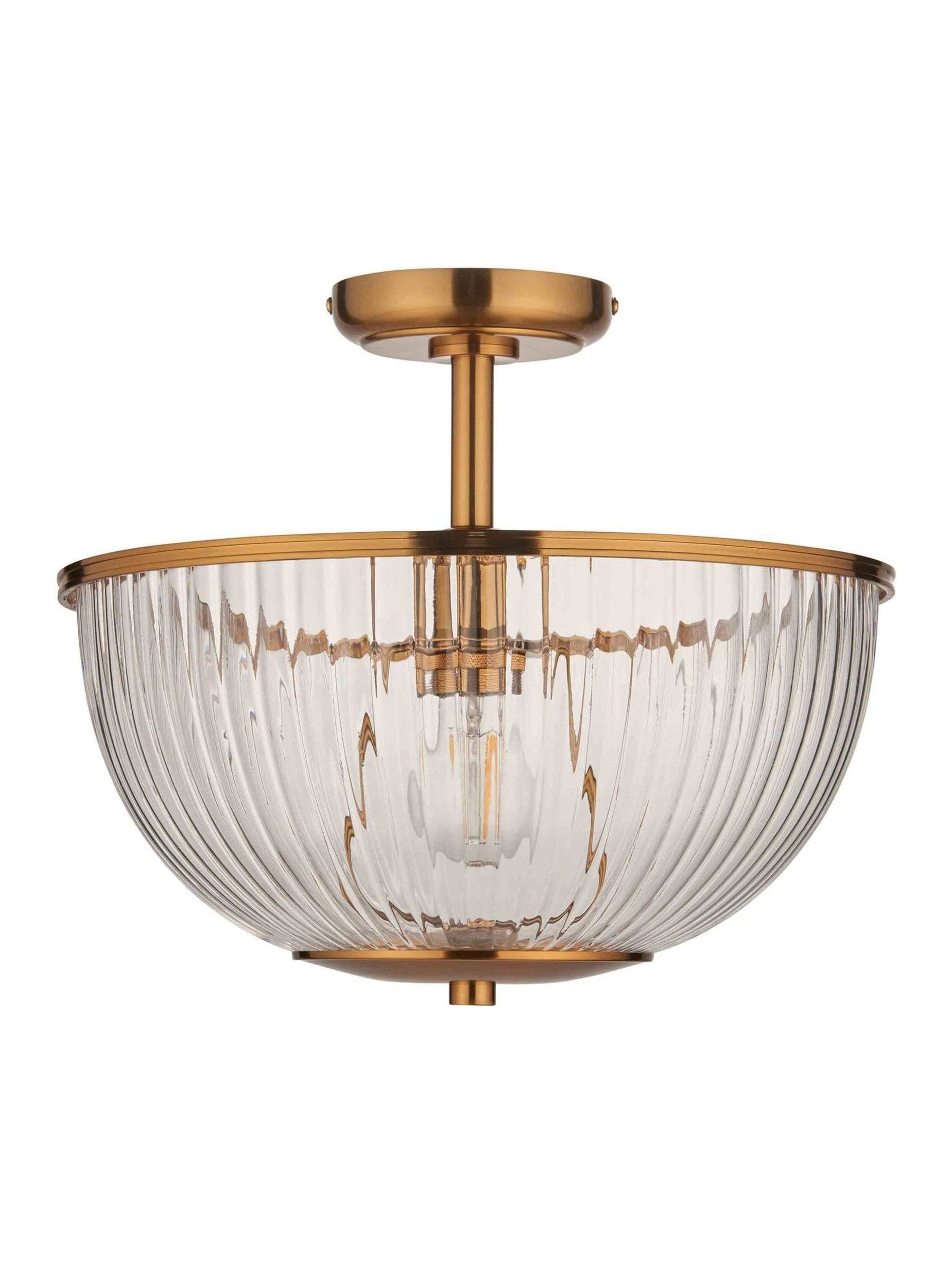 Gallery Home Vintage Brass Ceiling Light 35cm - British product