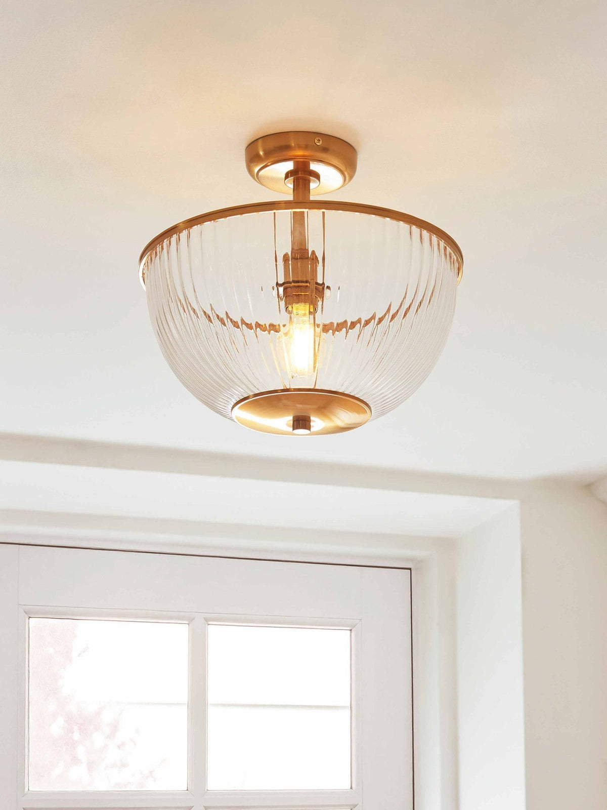 Gallery Home Vintage Brass Ceiling Light 35cm - British product