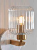 Gallery Home White Travine Ribbed Wall Light Marble