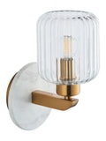 Gallery Home White Travine Ribbed Wall Light Marble