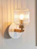 Gallery Home White Travine Ribbed Wall Light Marble