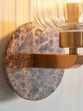 Gallery Home Dark Brown Travine Ribbed Wall Light Marble