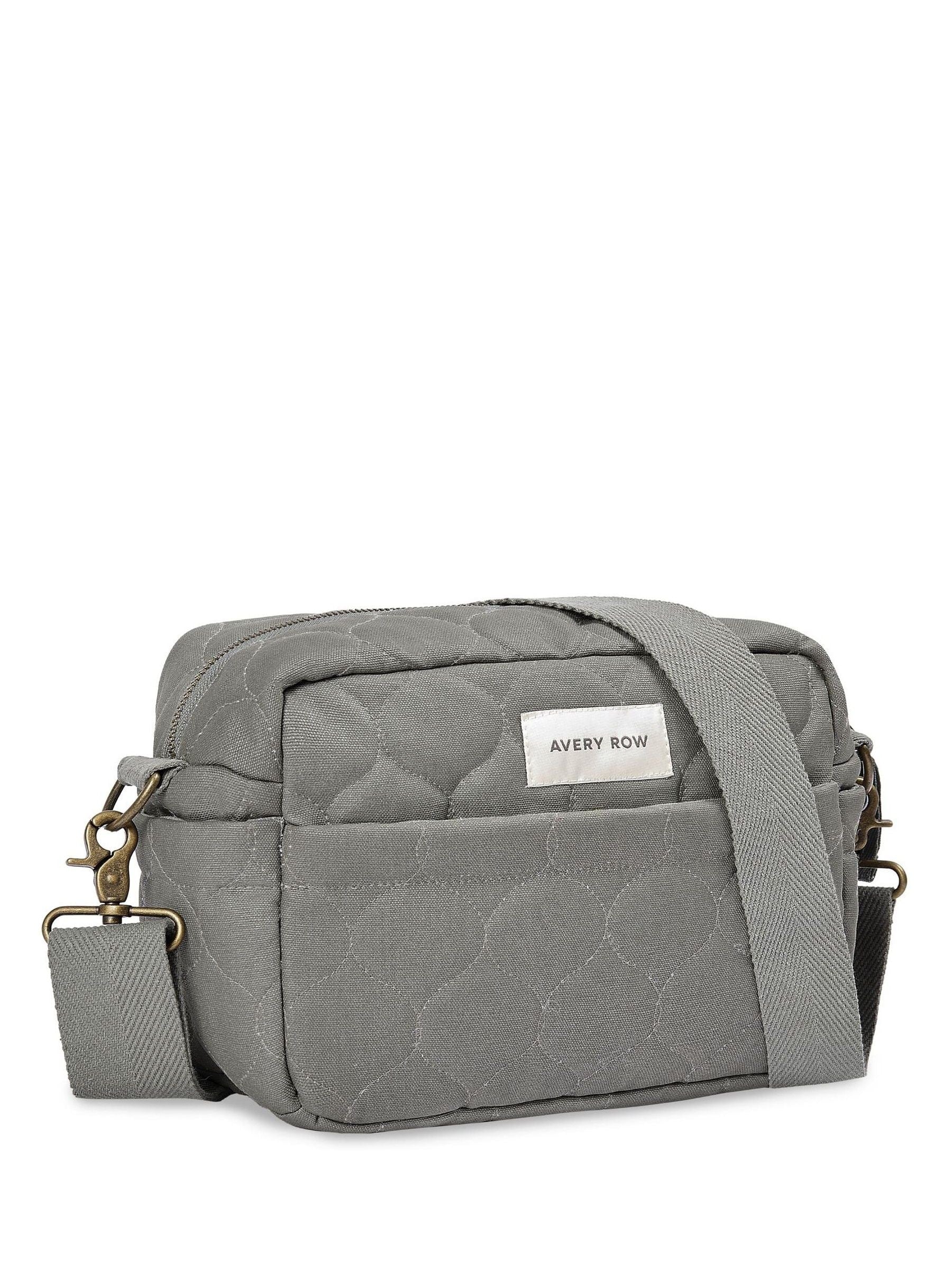 Avery Row Flint Pram Organiser Bag in denim, imported from the UK