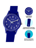 Tikkers kids navy silicone watch with water resistance - British product