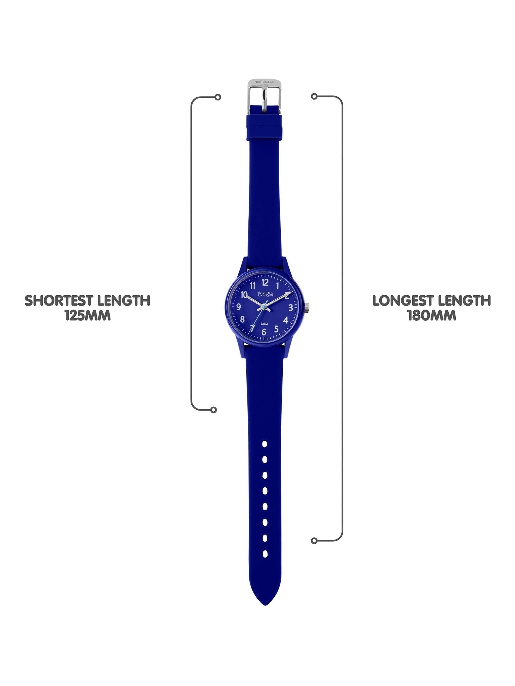 Tikkers kids navy silicone watch with water resistance - British product