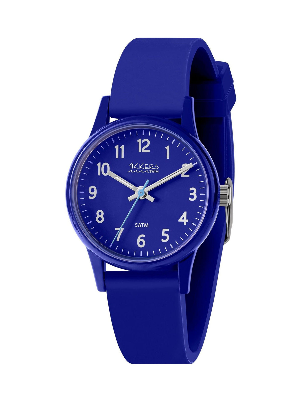 Tikkers kids navy silicone watch with water resistance - British product