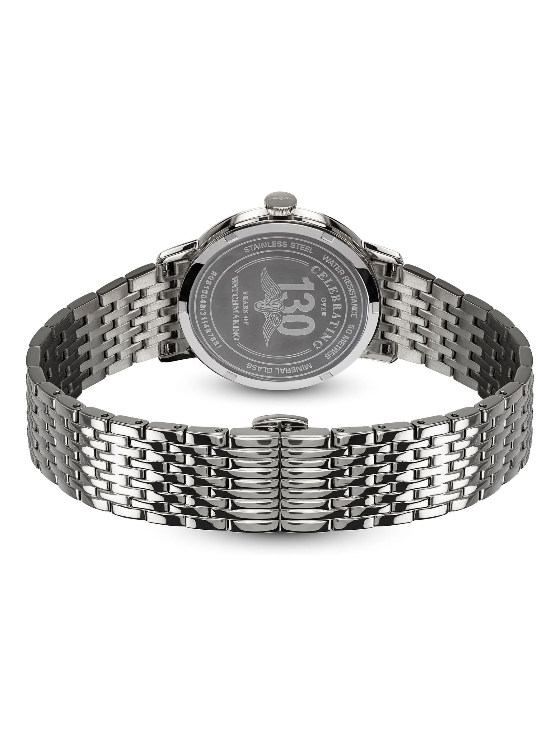 Rotary 1895 silver tone stainless steel bracelet watch - British product