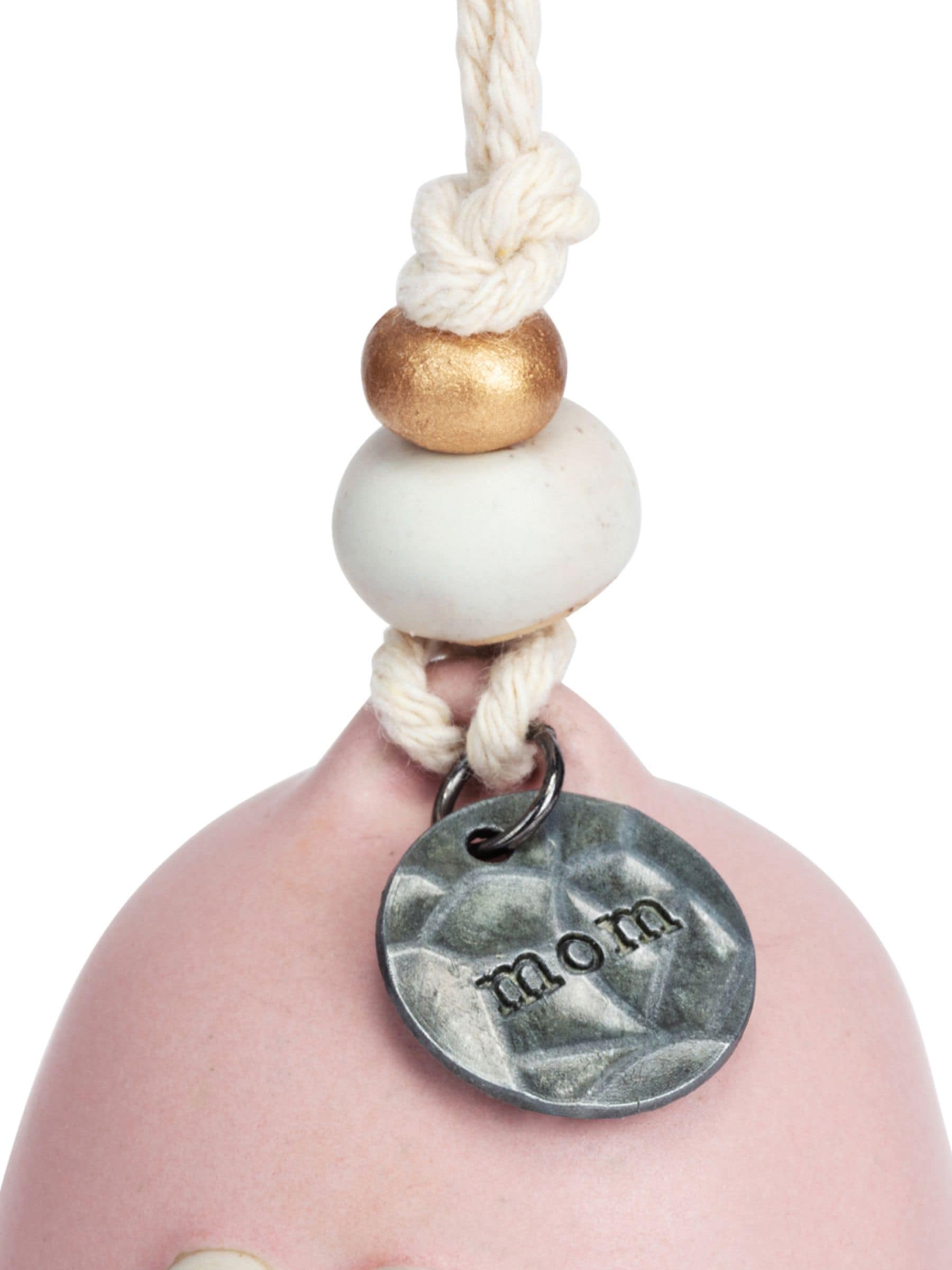 Widdop pink mini hanging bell with heart detailing - British product