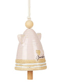 Widdop blush pink Grandma mini angel bell ceramic hanging decoration, imported from the UK