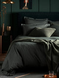 Secret Linen Store olive green waffle throw (British brand)