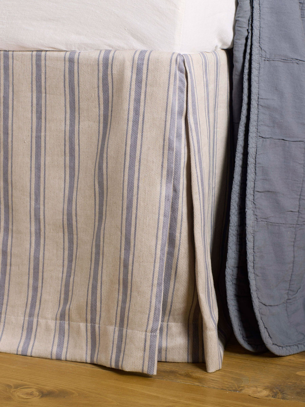 Secret Linen Store French Blue Stripe Twill valance 41 cm drop (British brand)