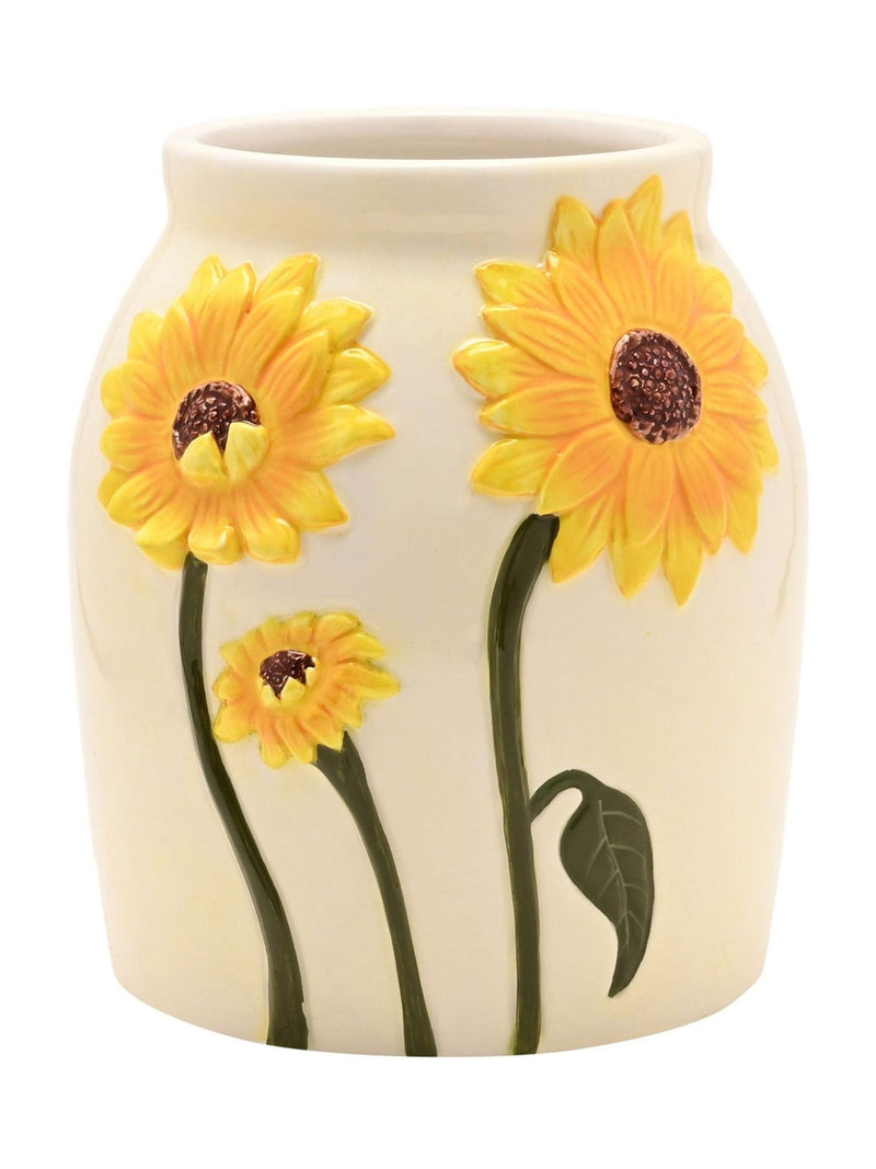 Widdop handpainted sunflower vase white 16cm (British brand)