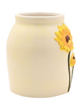Widdop handpainted sunflower vase white 16cm (British brand)