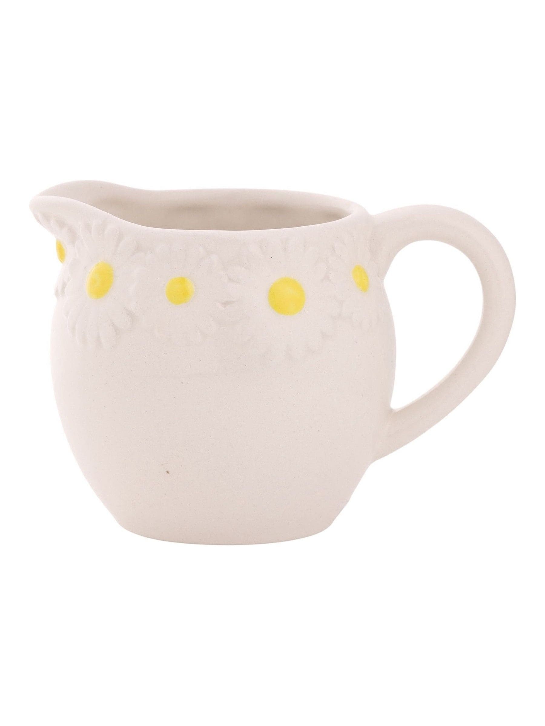Widdop White ceramic daisy jug 9cm, imported from the UK