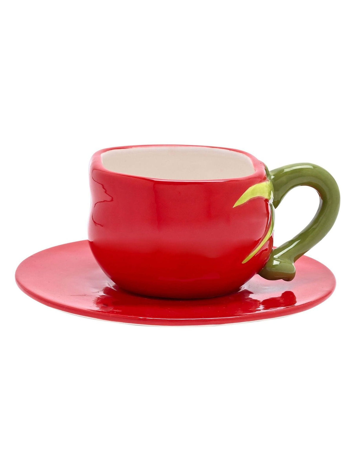 Widdop red tomato cup and saucer set 15cm - British product