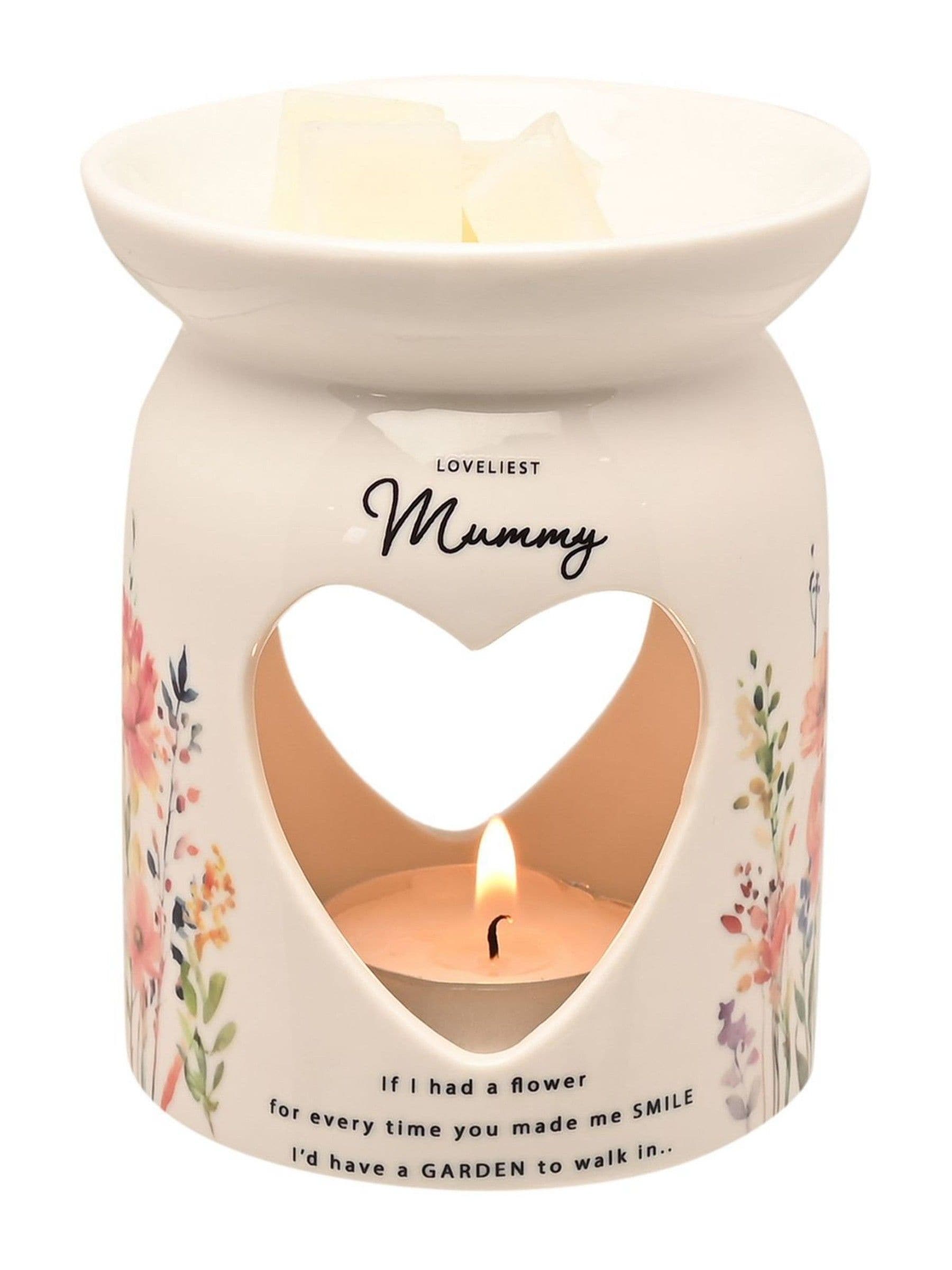 Widdop mummy wax melt burner ceramic heart cut-out (British brand)