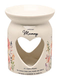 Widdop mummy wax melt burner ceramic heart cut-out (British brand)