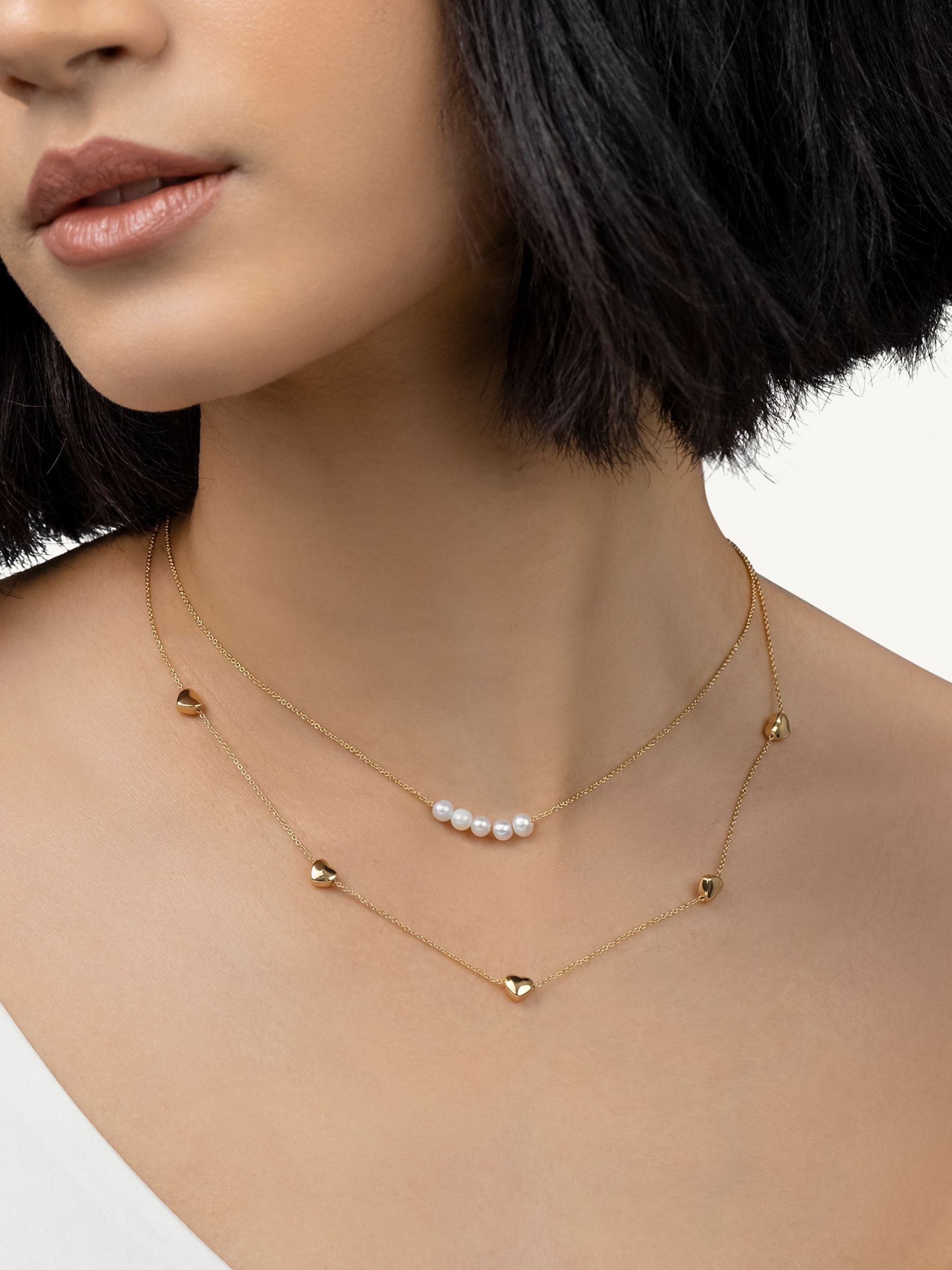 Radley necklace pearl and heart charms - British product