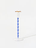 Oliver Bonas blue twisted stem tall glass candle holder (British brand)
