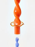 Oliver Bonas blue twisted stem tall glass candle holder (British brand)