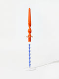 Oliver Bonas blue twisted stem tall glass candle holder (British brand)