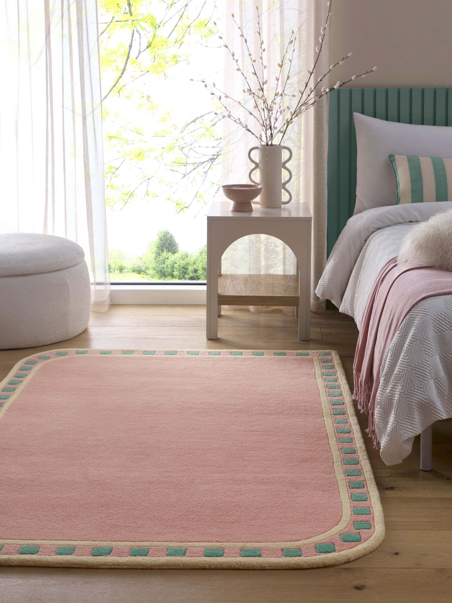 Origin Rugs Pink Borderline Wool Rug