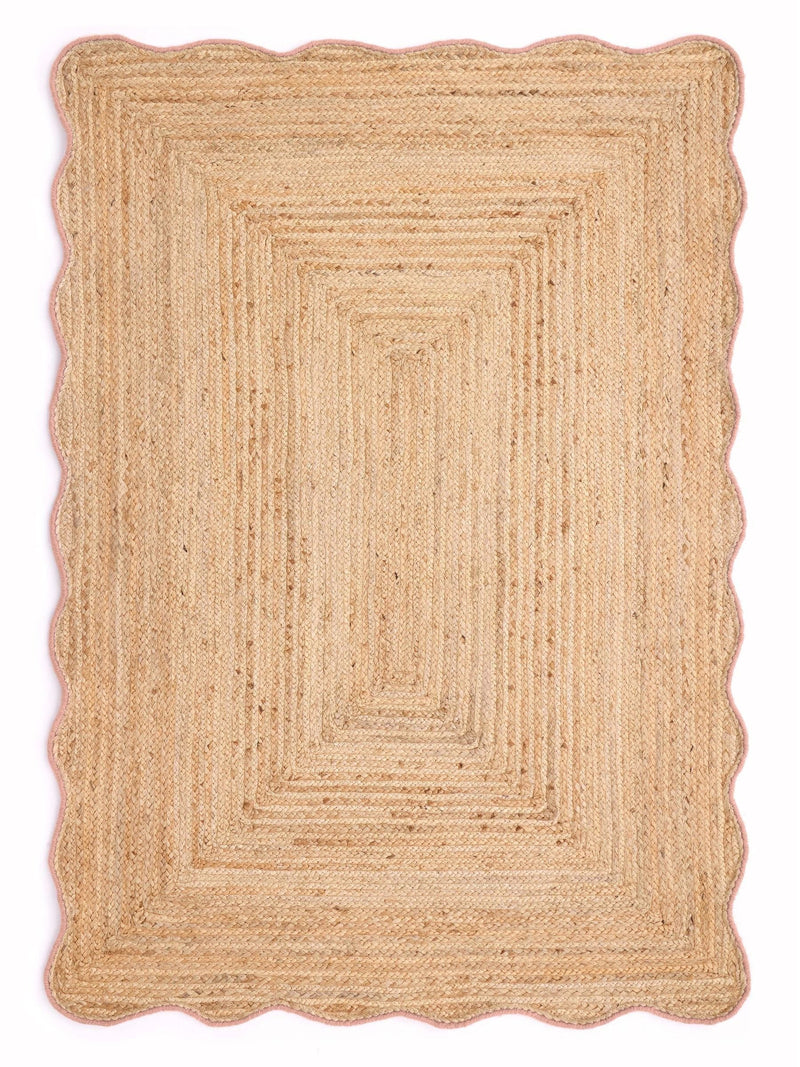 Origin Rugs peach edge jute scalloped rug - British product