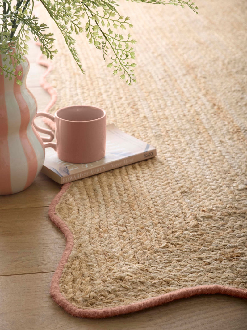 Origin Rugs peach edge jute scalloped rug - British product