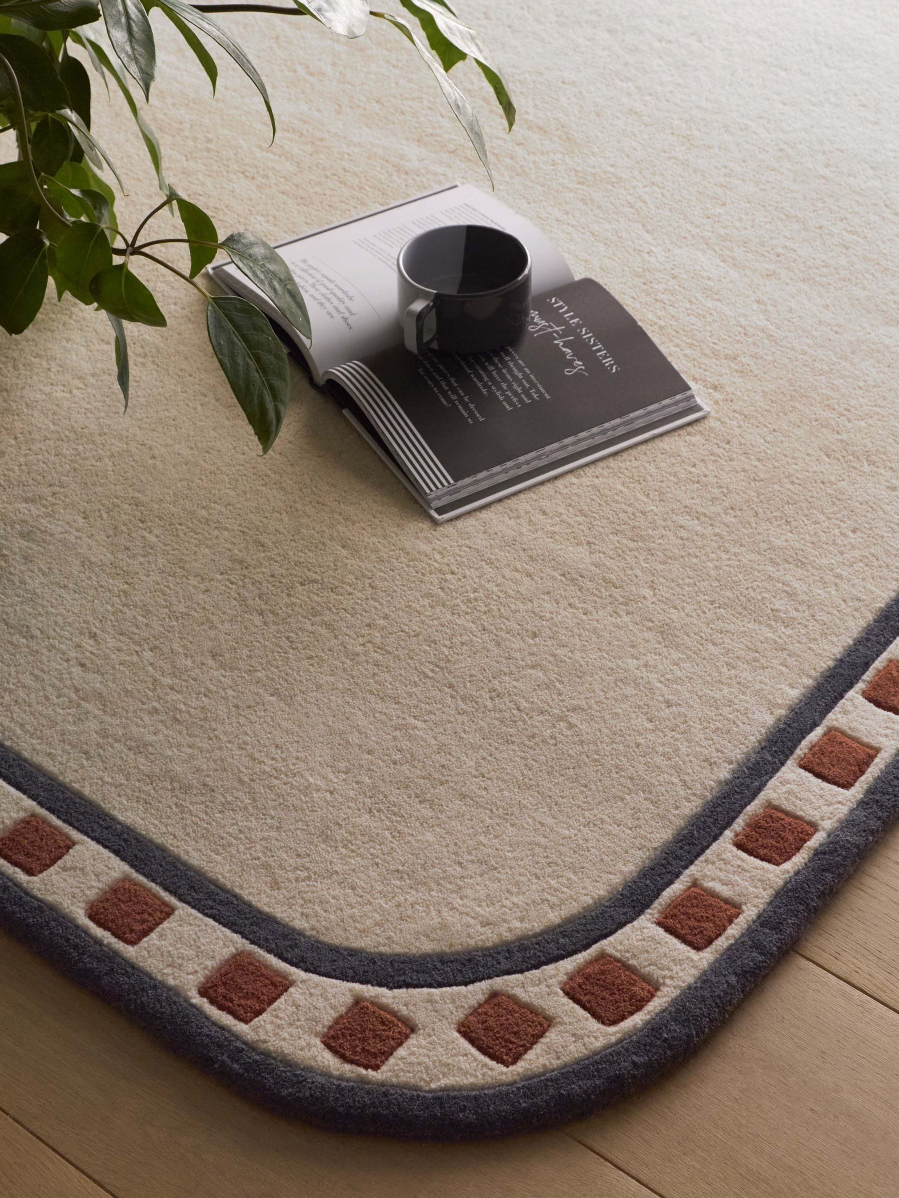 Origin Rugs cream borderline wool rug - British product