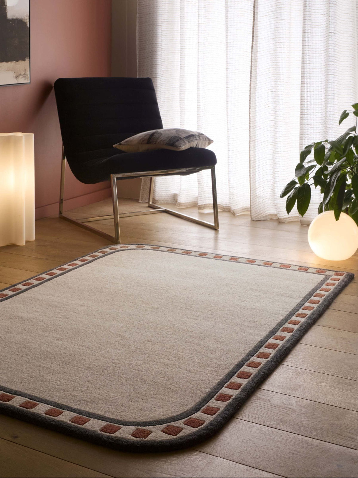 Origin Rugs cream borderline wool rug - British product