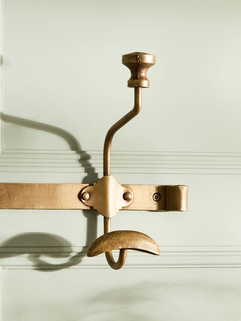 Dibor antique metal wall hooks 2-hook rail (British brand)