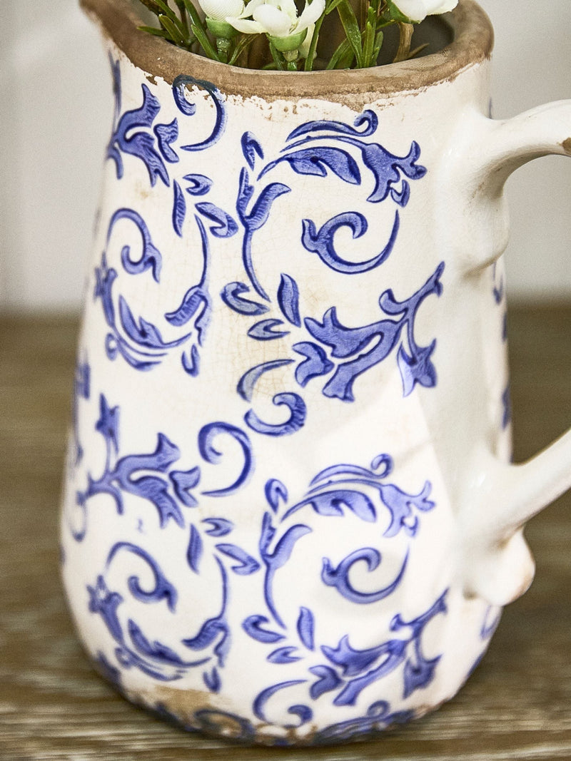 Dibor Blue Botanical pitcher jug, UK version
