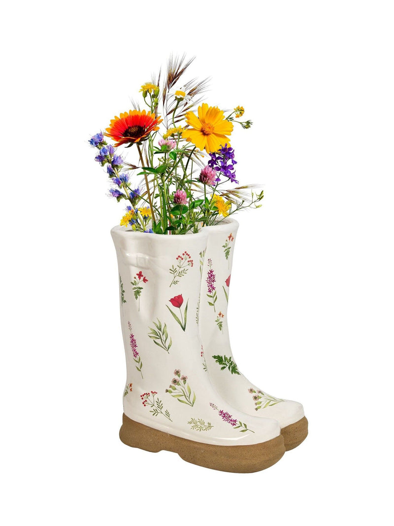Dibor white welly boot planter 29.5cm - British product