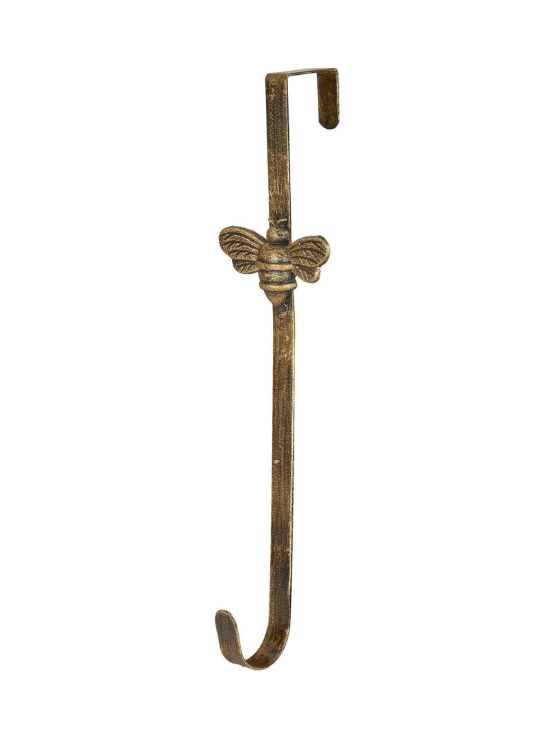 Dibor Gold Wreath Hanger door hook with bee ornament, UK version