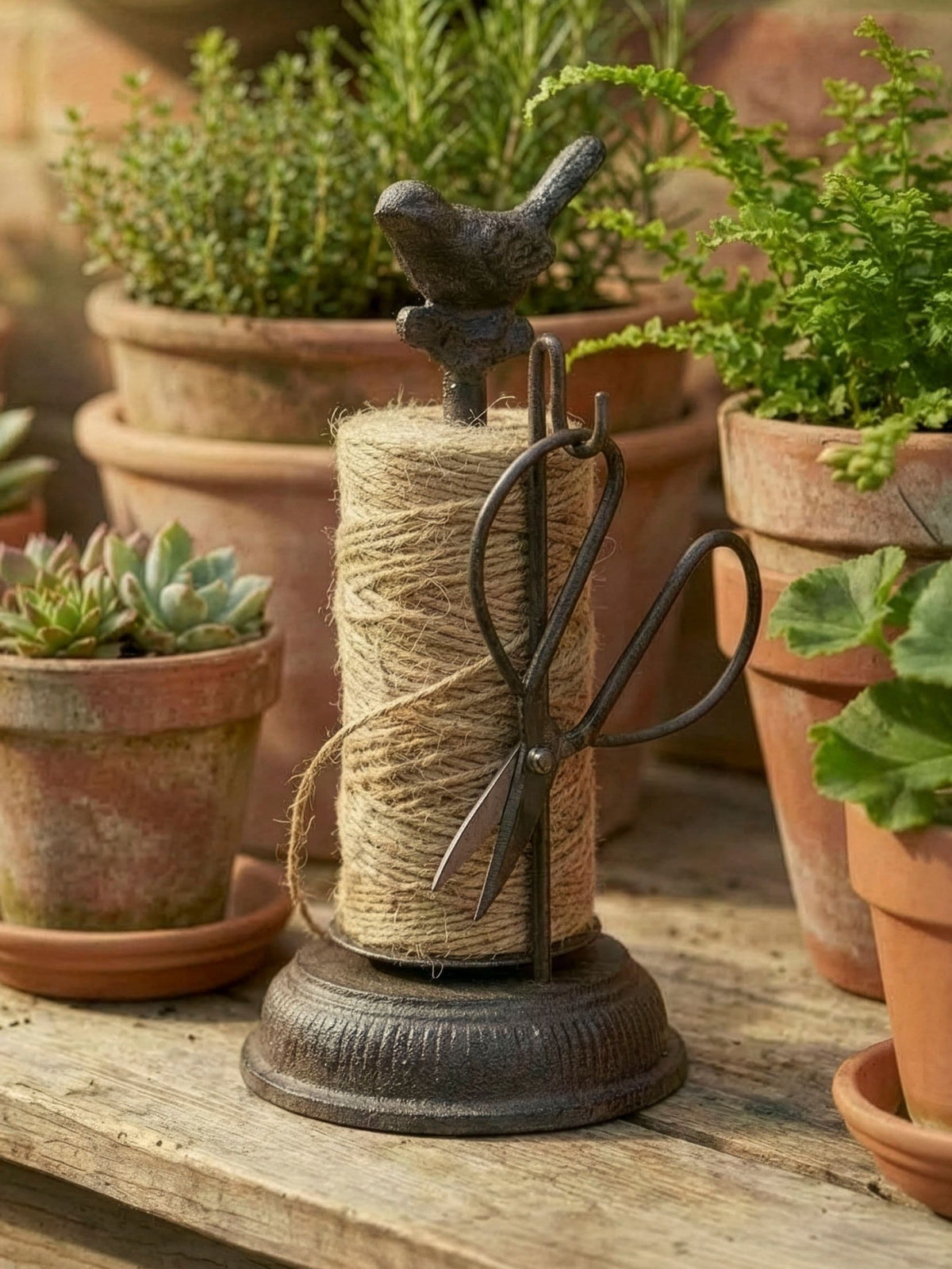 Dibor brown vintage cast iron twine dispenser, UK version