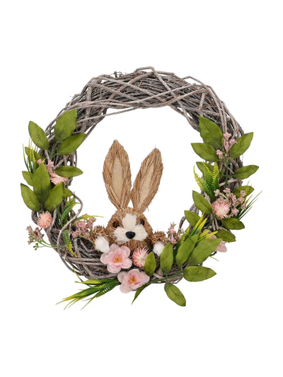 Next Widdop Brown Bunny & Floral Easter Wreath 38cm- Buy online at McGrocer