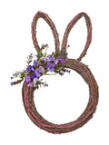 Widdop brown purple bunny ears Easter wreath 27cm, UK version
