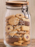 Personalised cookie jar glass acacia wood 1500ml (British brand)