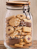 Personalised cookie jar glass acacia wood 1500ml (British brand)