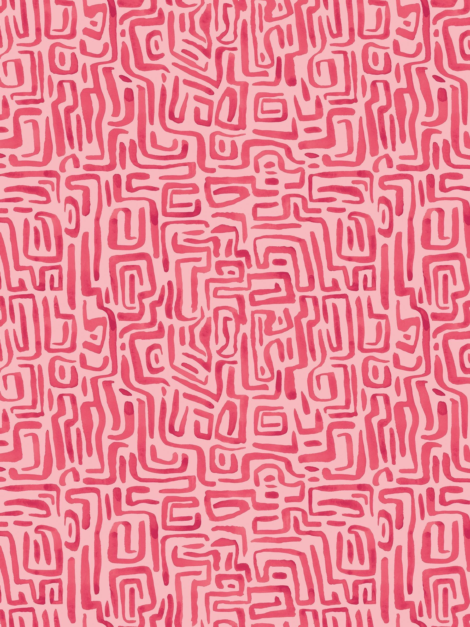Hoopla Walls wallpaper raspberry squiggle design 10m, UK version